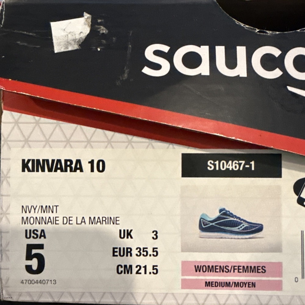 New Womens Saucony Kinvara 10 Navy Athletic Road Running Shoes Sneakers Size 5 M - Picture 7 of 7